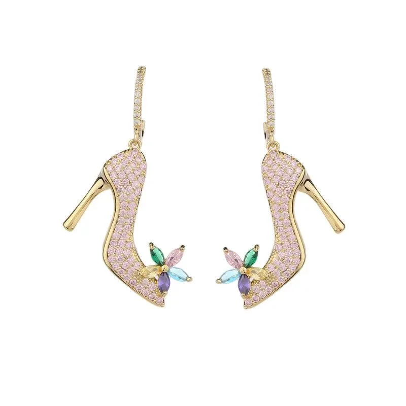 Brass & CZ Ear Post Earring Fashion Jewelry Jewellery