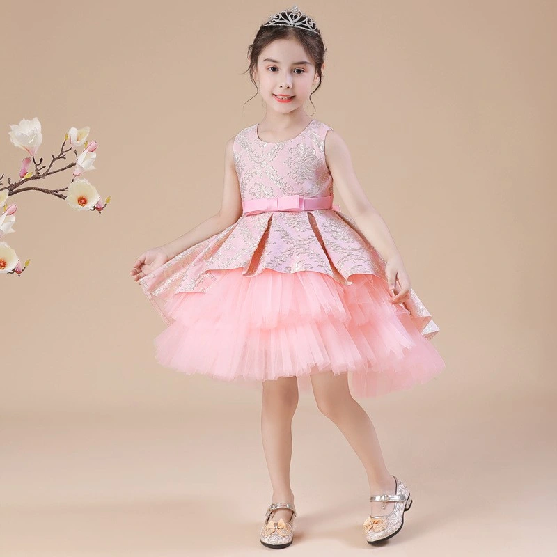 Children Party Gowns Trailing Dress Party Tutu Tulle Bridesmaid Prom Princess Gown