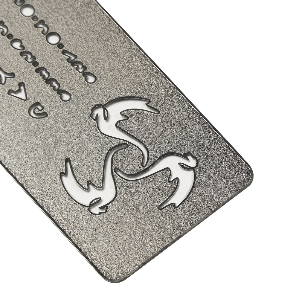 Customized Hollow-Carved Silvery Double Frosted Surface Metal Cards