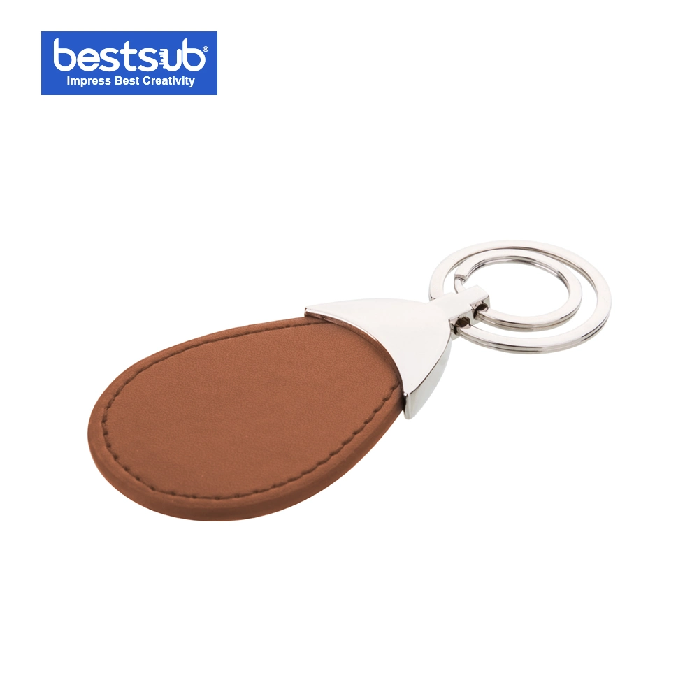 Bestsub Promotional PU Leather Keychain Gift (Water drop, Brown)