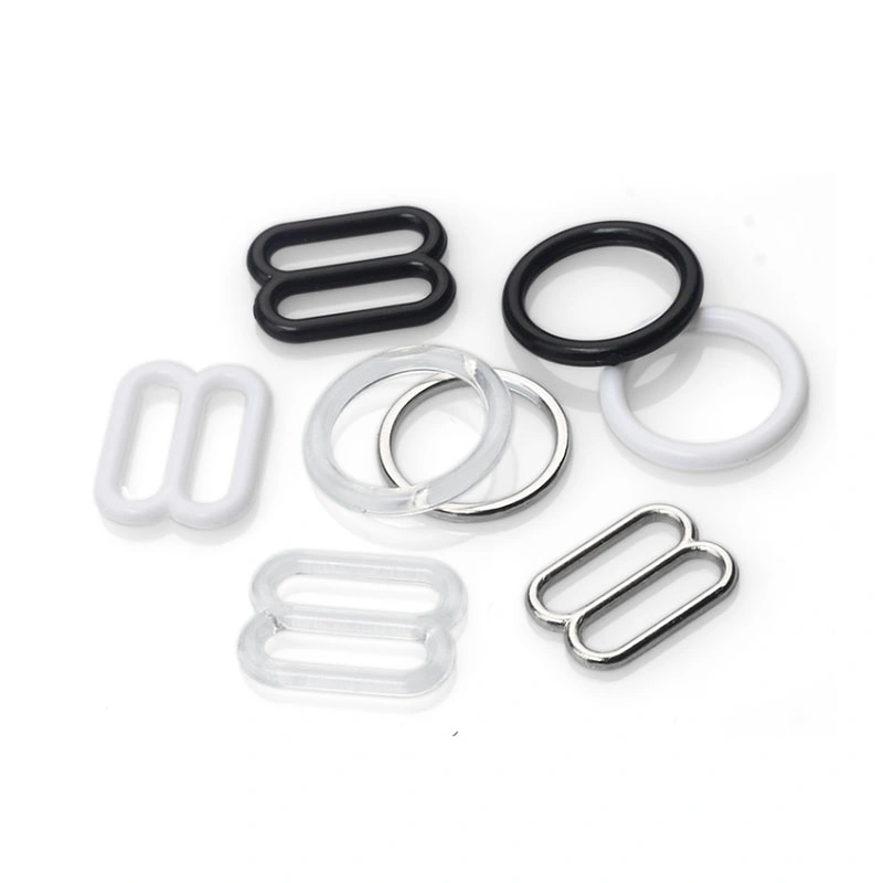 Best Price 12mm Transparent Bra Plastic Clear Ring Slider and Hook Underwear Accessories