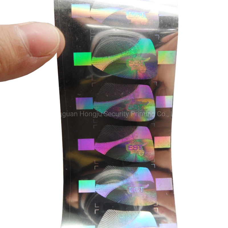 Custom Made Pet 3D Holographic Hot Stamping Transfer Anti-Counterfeiting Laser Foil Strip Label Sticker Hologram