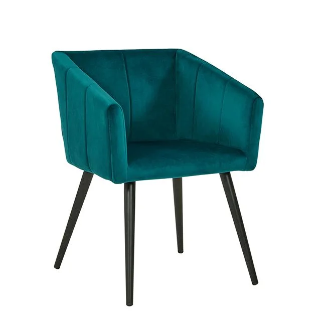 Estilo nórdico moderno, móveis para banquetes, Velvet descanso de braço Home Lounge Cadeira de jantar para sala de estar