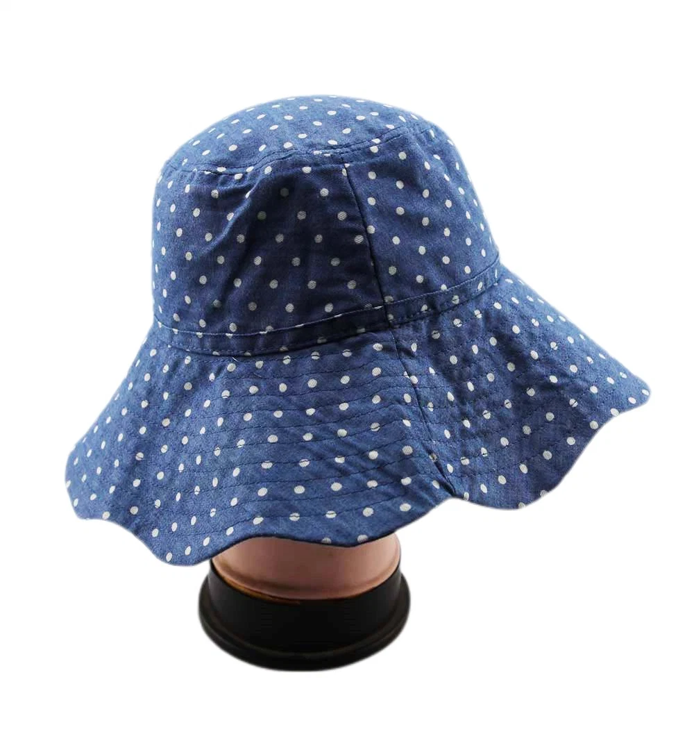 Cotton Bucket Hat with Printing Colourful Super Brim Fashion Hat Casual Sun Protective Cap for Outdoor
