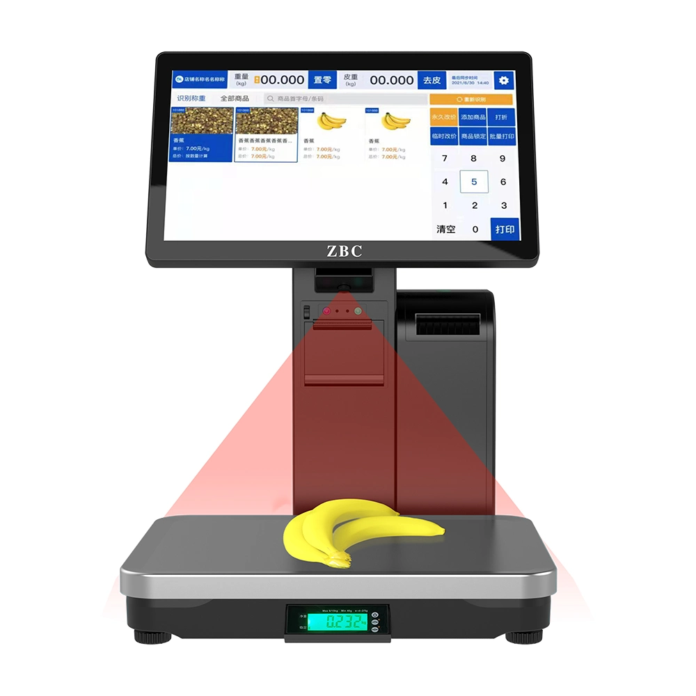 Echelle ai POS avec imprimante d'étiquettes auto-adhésives échelle identifiée Pour les fruits et légumes