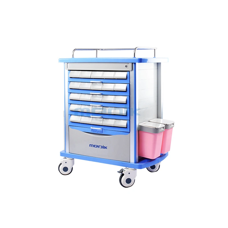 Mk-P11 Mobile Hospital ABS Plastic Medication Cart Trolley for Medical Centers