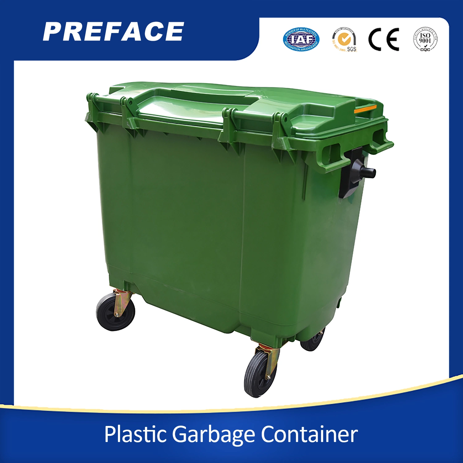 Hot Sale Recycling Garbage Cans Outdoor Waste Bin Plastic Trashbin 1100L Dust Bin Outdoor Trash Can HDPE Outdoor Trash Bin Plastic Dustbin Plastic