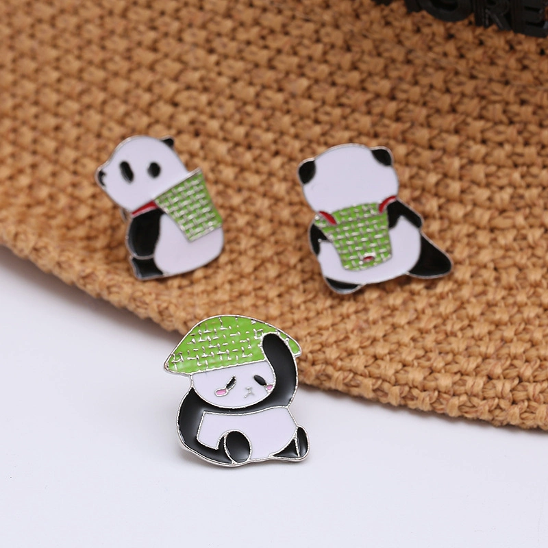 Wholesale/Supplier Custom Logo Chinese Wind Cartoon Animals Cute Bucket Hat Giant Panda Jewelry Gifts Alloy Metal Hard Soft Brooch Enamel Badge Lapel Pin