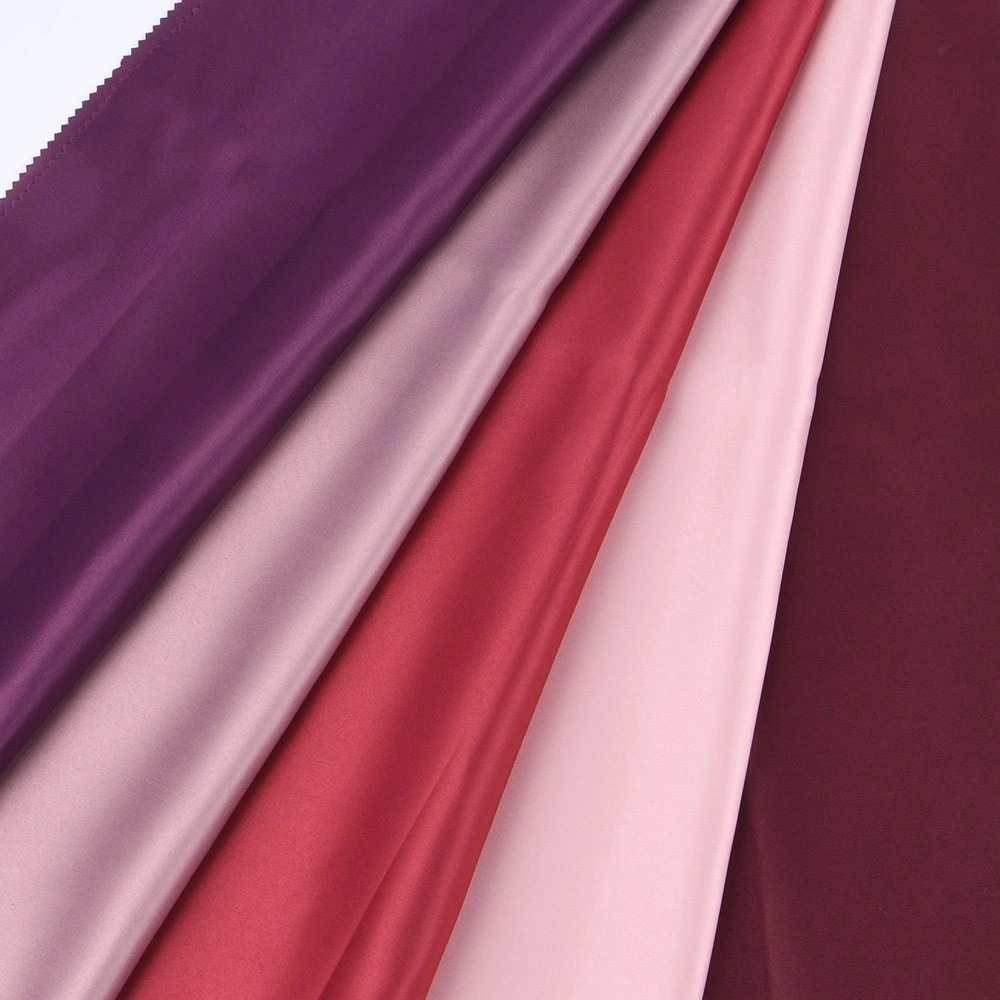 Polyester 87GSM 75D*150d Silk Satin Fabric Rosa Kim for Lining and Dress