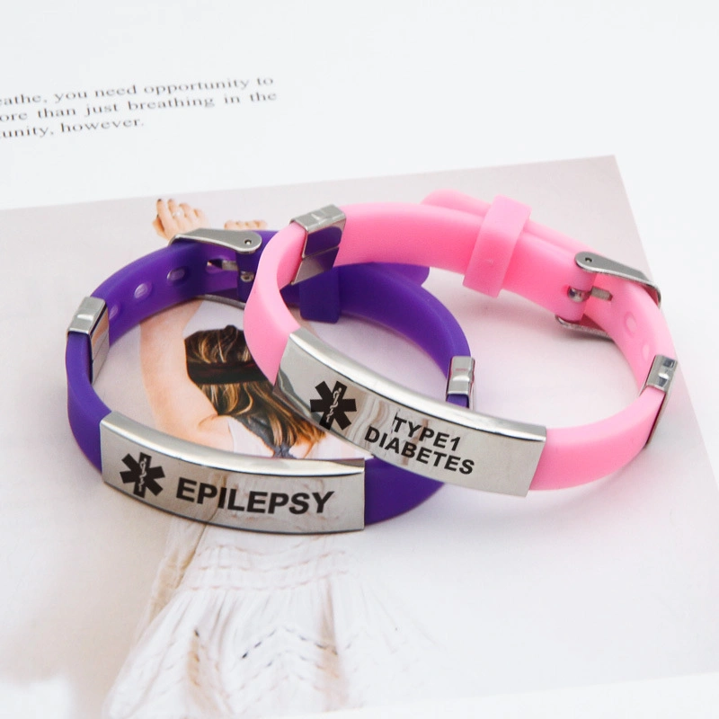 Personalized Magnetic Silicone Rubber Bracelets with Metal Clip