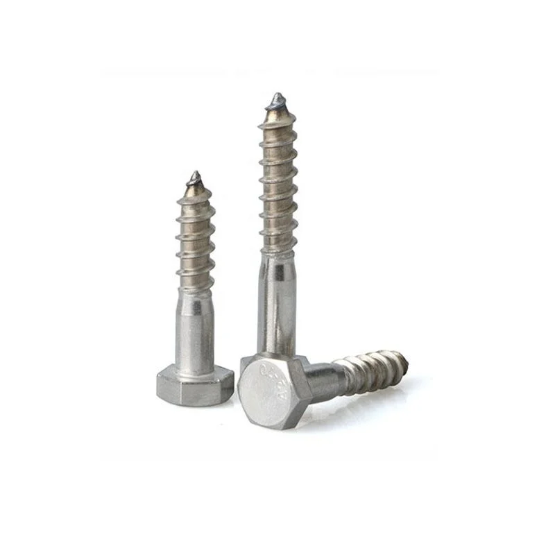 DIN571 Carbon Steel Self-Tapping Screws External Hex M6 M8 M10 M12 Zinc-Plated Lengthened Wood Screws