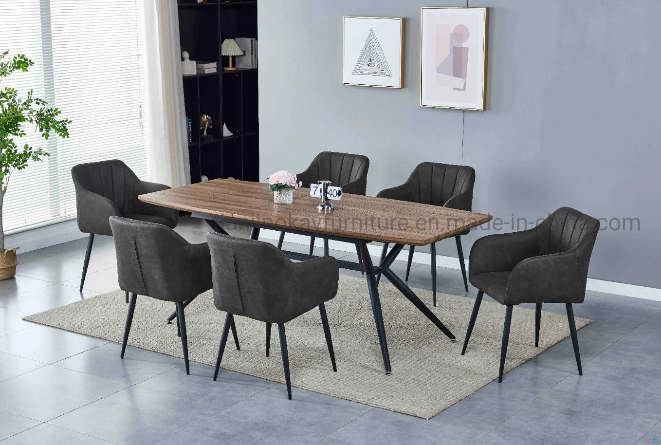 Dining Room Furniture Home Cheap Malaysia Luxury Epoxy Extendable 4 Chairs Modern India Stainless Steel Wooden Dining Table Set