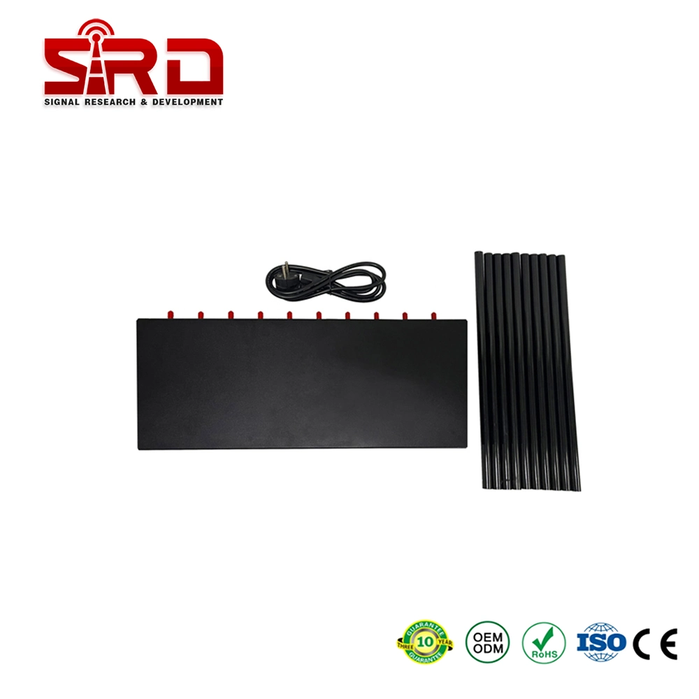 Bluetooth GPS Network 8-10W Desktop 10 Antennas Universal 3G 4G 50-150 Meters Signal Jammer