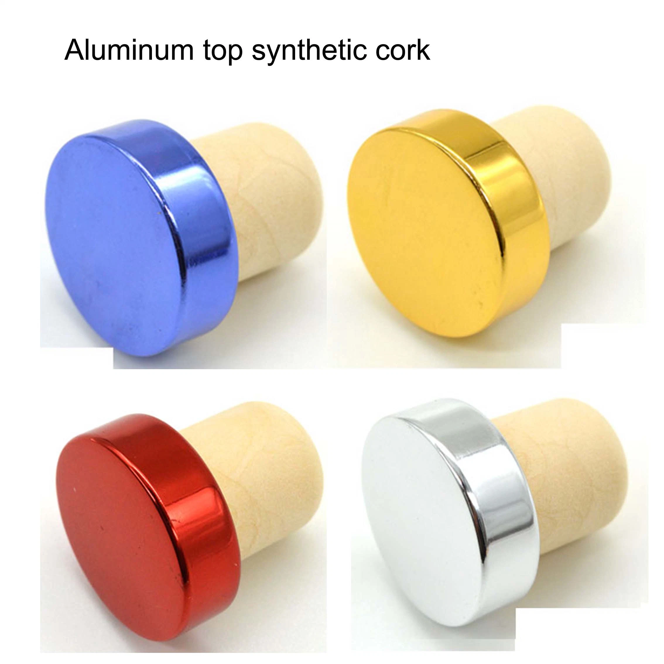 Purple Color T-Shaped Aluminum Top Synthetical Wine Corks