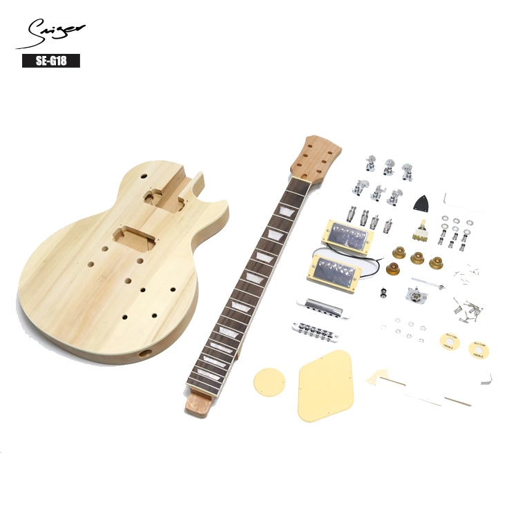 Wholesale Lp Guitar DIY Kit with Neck All Accessories Hardware Set Custom Tl St Unfinished Electric Guitar Making Body