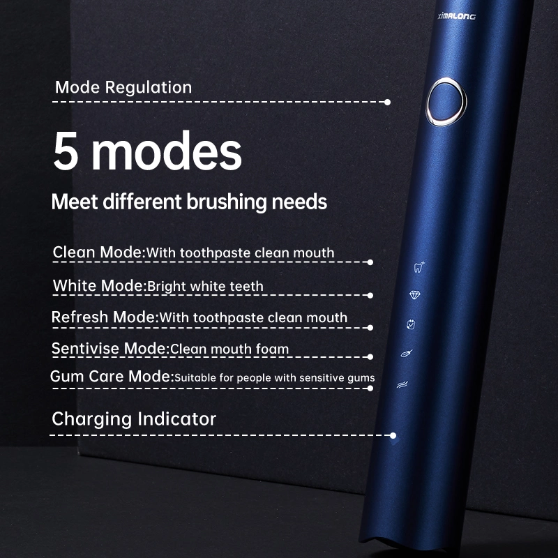 Best Selling Replaced Brush Head Waterproof LED Light Electric Toothbrush for Teeth Whitening