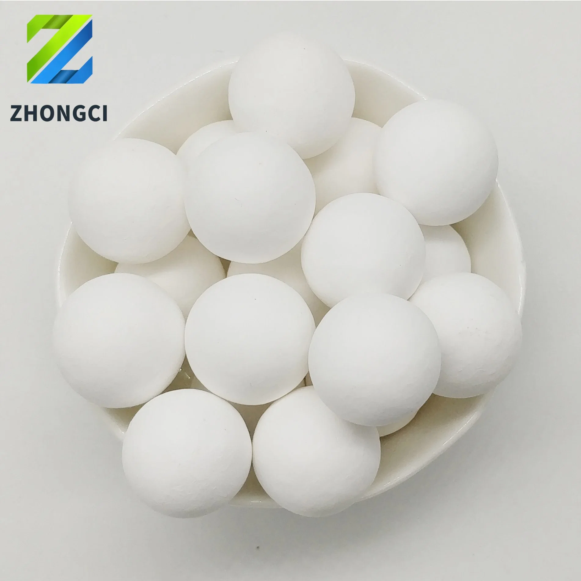 Precio del proveedor personalizado Zhongci apoyo catalizador de óxido de aluminio bolas de cerámica blanca porcelana bolas de cerámica