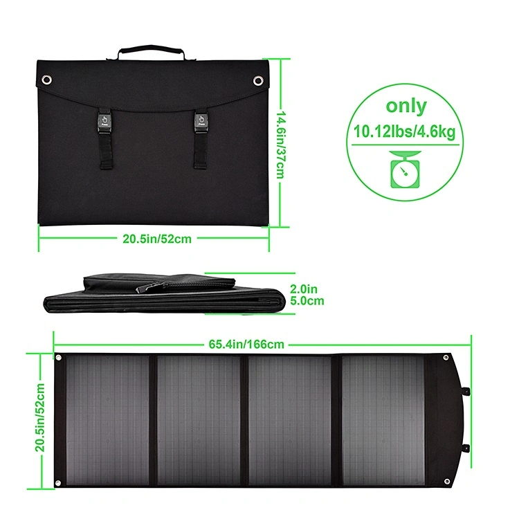 حقيبة شمسية محمولة طراز Charger بقدرة 120 واط مزودة بلوحة شمسية لمخيّم الطاقة