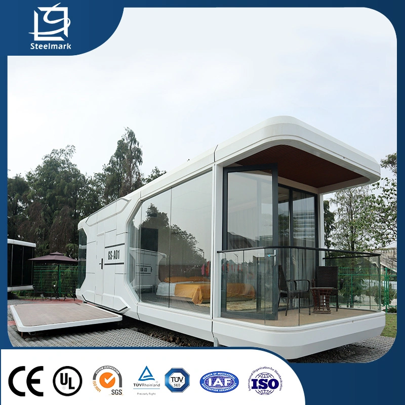 Movable Luxury Portable Prefab Camping House Glamping Pod Modular House Living Aluminum Alloy Capsule House