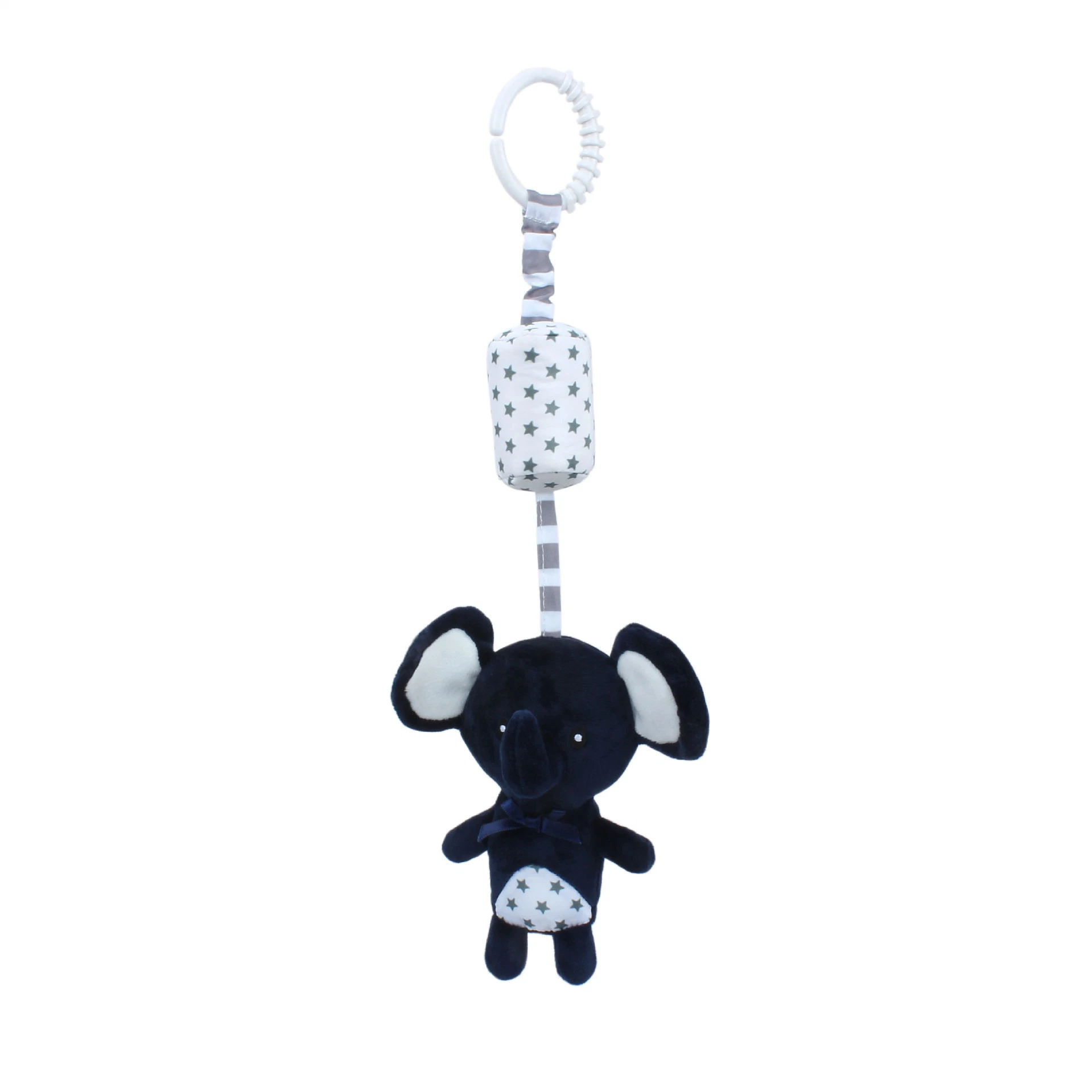 Pink Bite Resistant Elephant Wind Chime Animal Plush Infant Car Bed Crib Travel Activity Hanging Wind Chime Children&prime; S Educational Interactive Toys