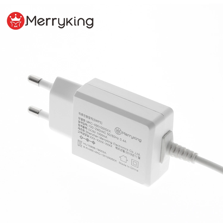 12.6V1a 1.5A 2A Korea Plug Power Adapter with DC Jack 3.5*1.35*10mm Kc Kcc Listed Battery Usage