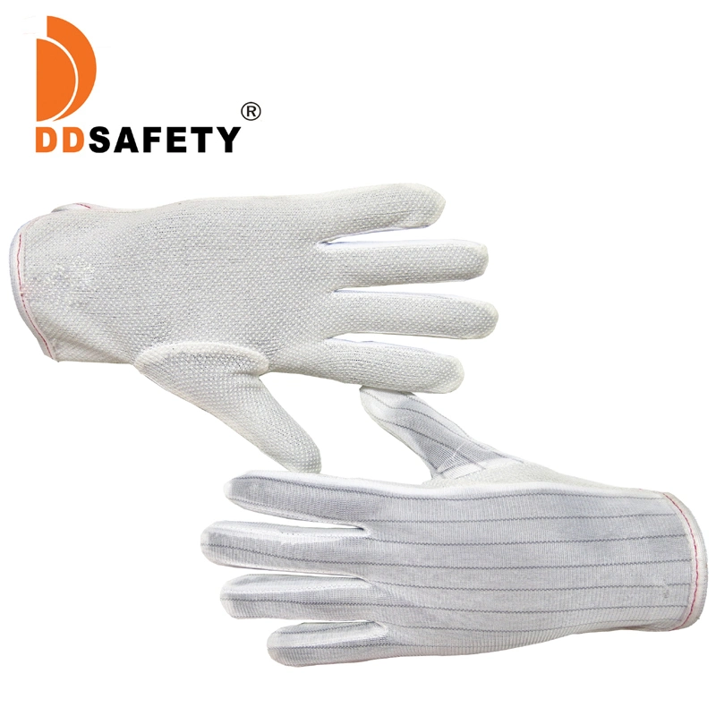 High Quality Anti Static Cotton Work Gloves with Mini Dots on Palm Electrical for Dry Inspection Gloves Anti-Slip Nylon Stitched Gloves Men Women