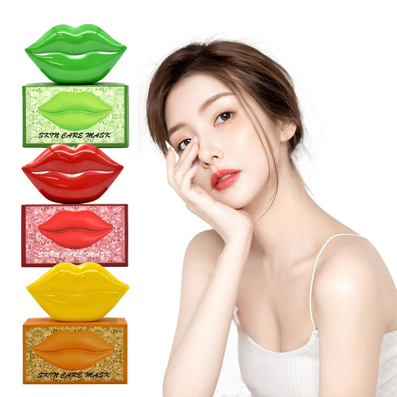 Wholesale Pink Moist Cosmetic Lip Patches Collagen Crystal Lip Enhancement Gel Patches Can Be Customized Private Logo