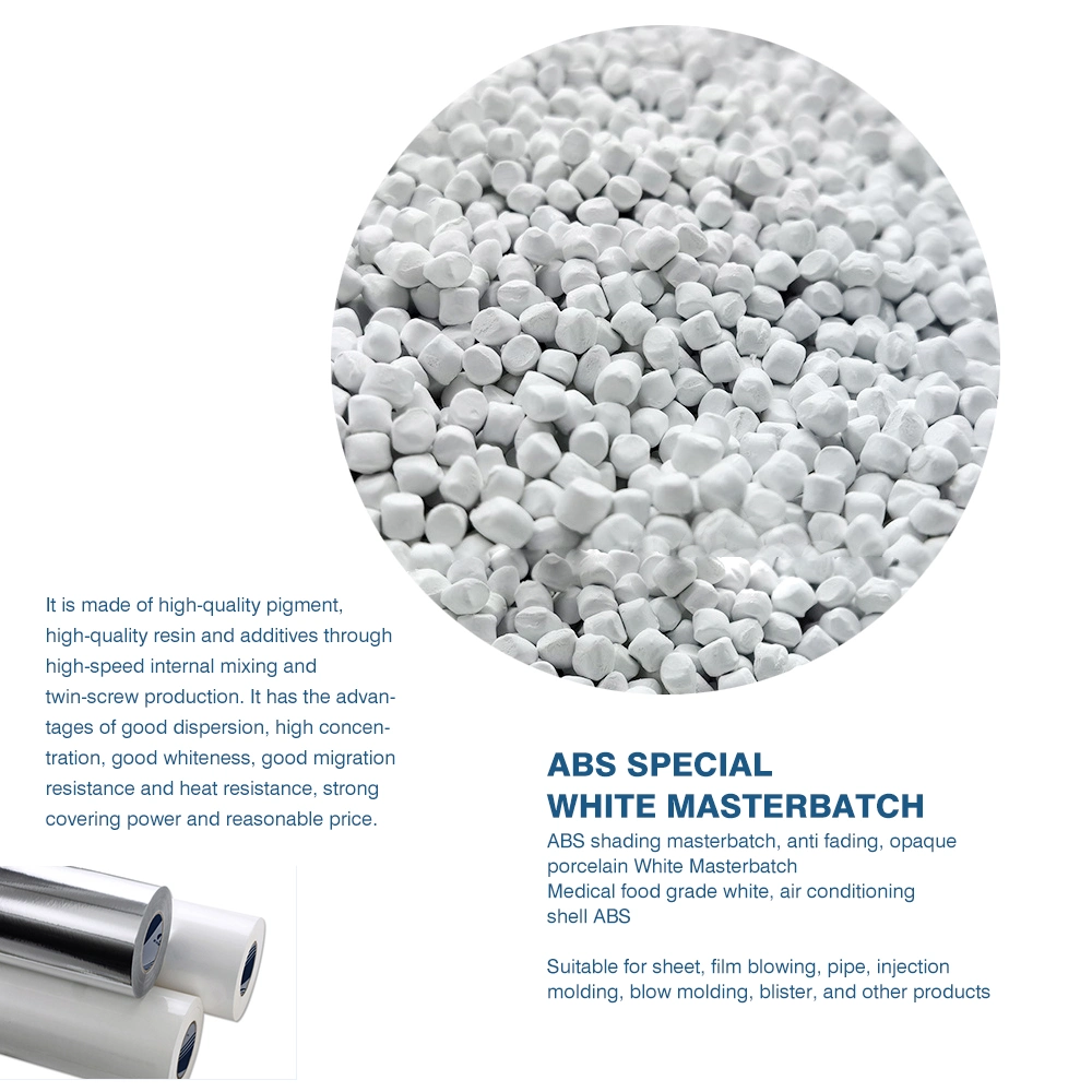 Plastic CaCO3 Filler HDPE LDPE LLDPE Raw Materials White Color Masterbatch