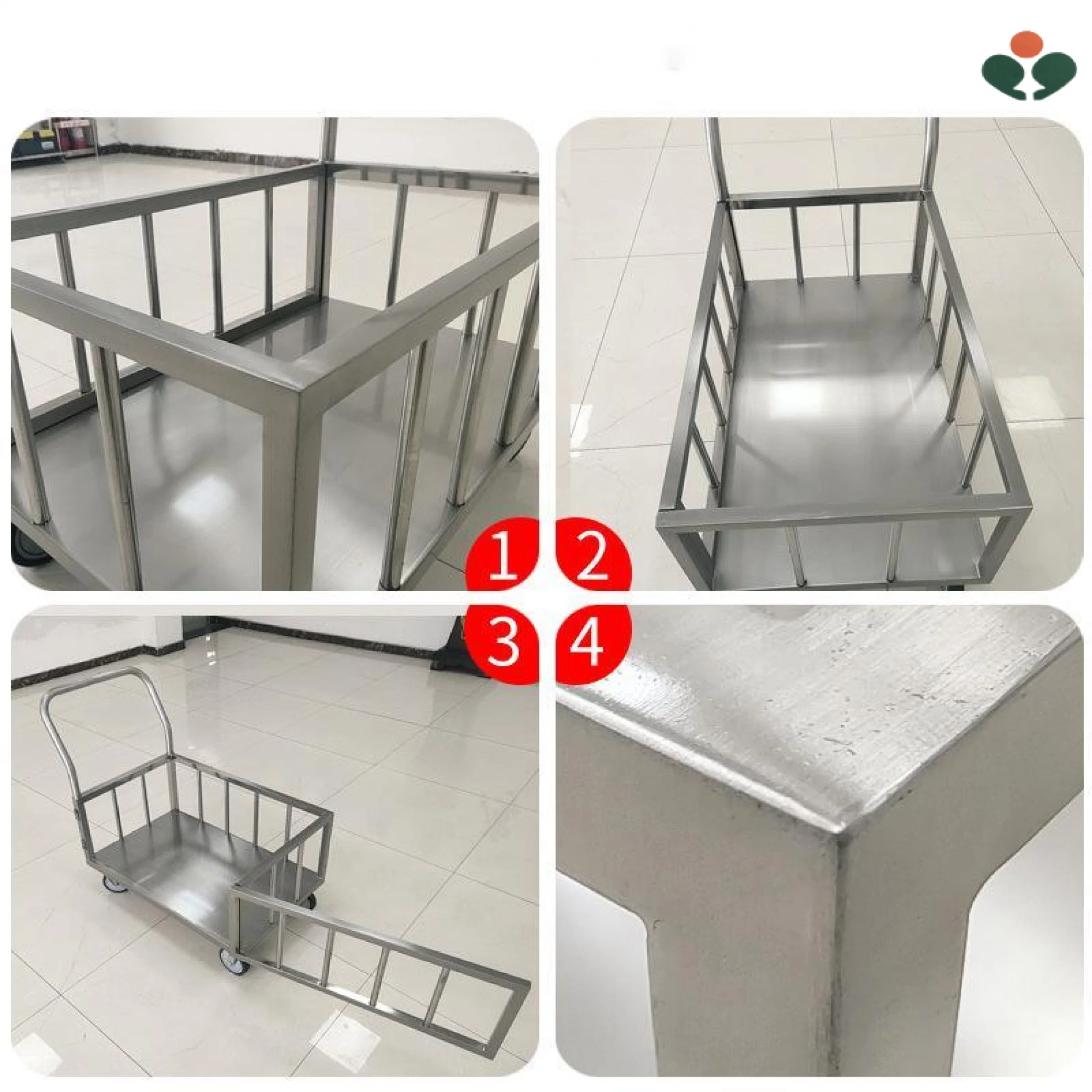 Stainless Steel Large Capacity Delivery Cart Emergency Stretcher Medical Equipment