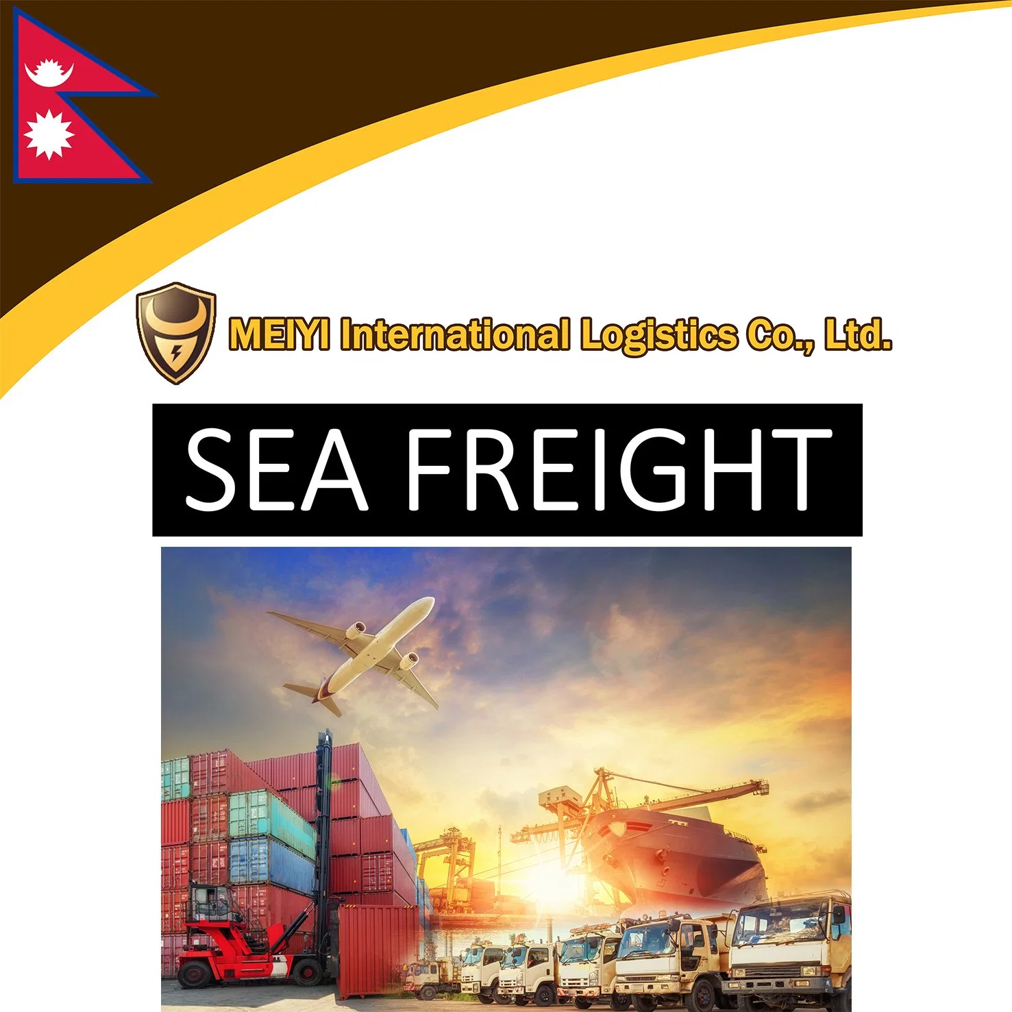 Shipping service from China to Nepal by sea freight door-door shipment DDP DDU international forwarder