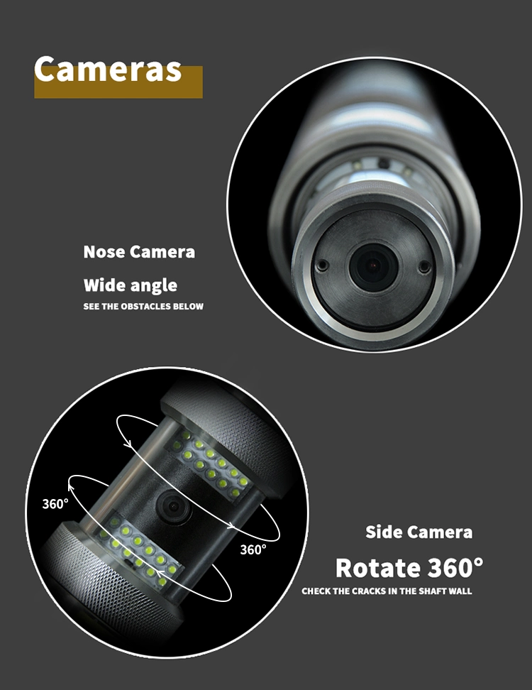 73mm girar 360 grados para pozos de agua subterránea también HD cámara