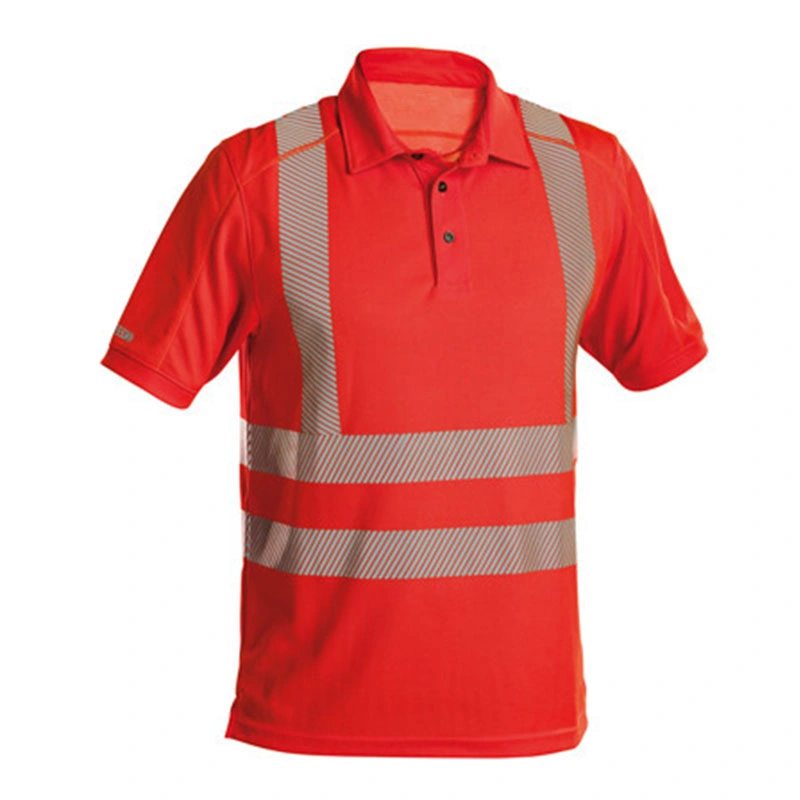 Safety Upf 50+ Polo Short Sleeve Shirt High Visibility Reflective Construction Work Wear for Men and Women