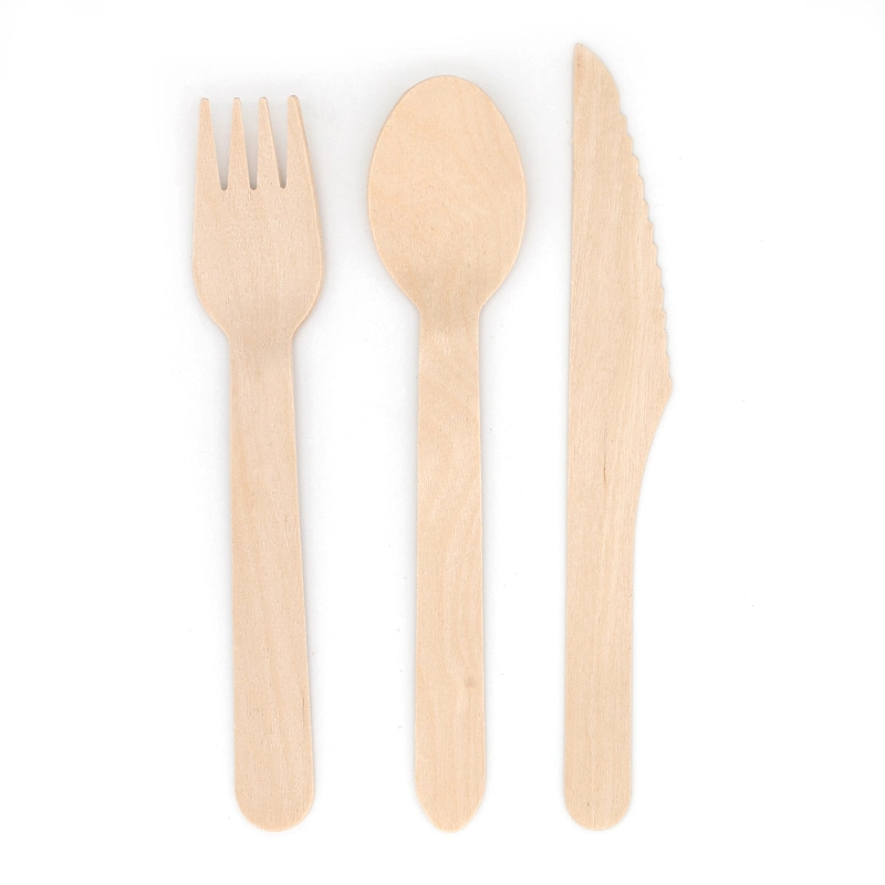 Knife Cutlery Set Wood Food Grade Kitchen Disposable Cutlery Wood Disposable Wood Cutlery Set