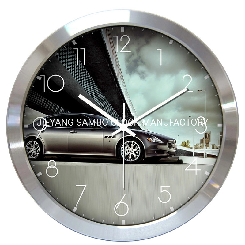 Round Promotional Gifts Metal Aluminum Wall Clock with Logo