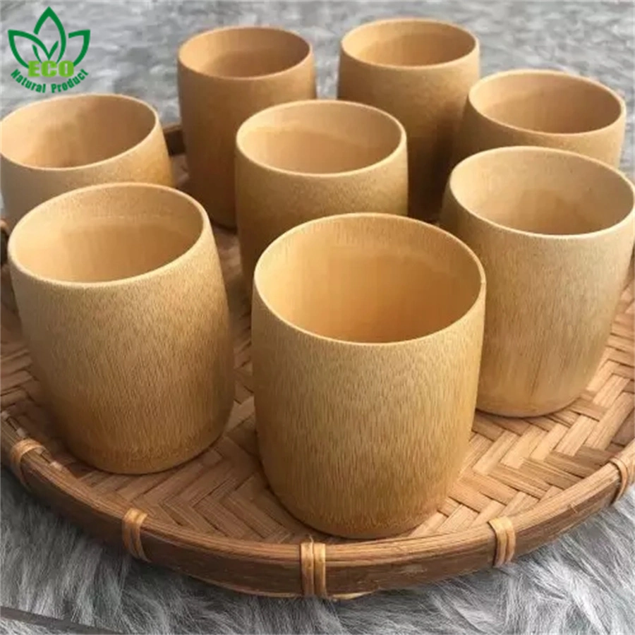 Natural Eco Friendly Bamboo Tea Coffee Travel Mug Cups with Drinking Straws