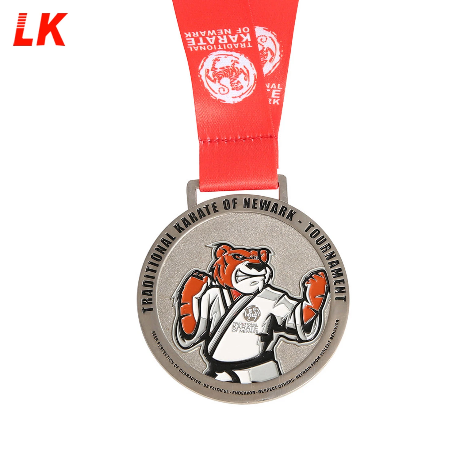 2019 Factory Newest Hot Selling Gold Karate Award Medal with Ribbon