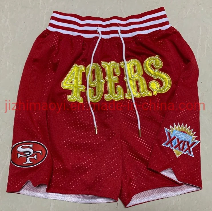 Großhandel N-FL 49ers Team Just Don Shorts Herren Sportbekleidung Hose Mit Kurzen Hosen