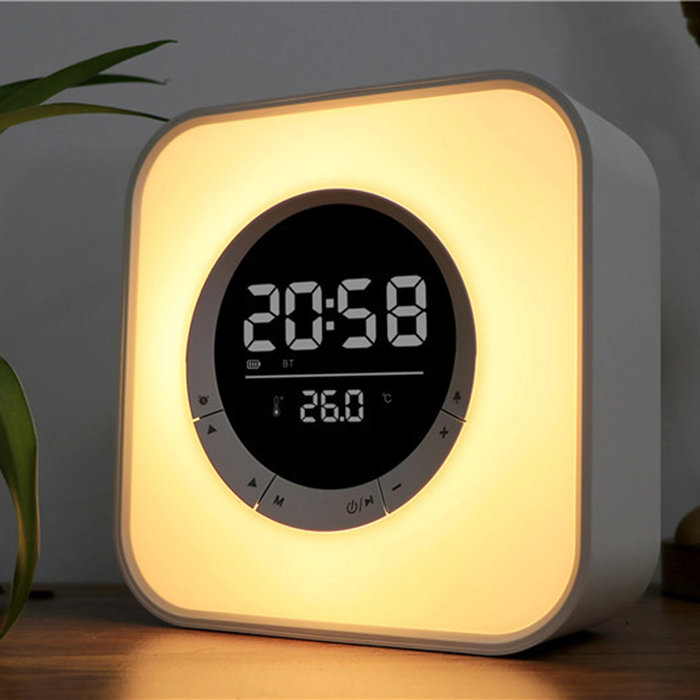 P10 Square Bluetooth Speaker Loudspeaker USB RGB Light Rechargeable Digital Display Alarm Clock Speaker