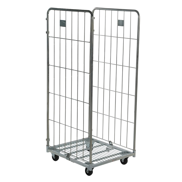 Entrega almacenamiento logístico Galvanizado Metal Roll contenedor / Mesa de carrito