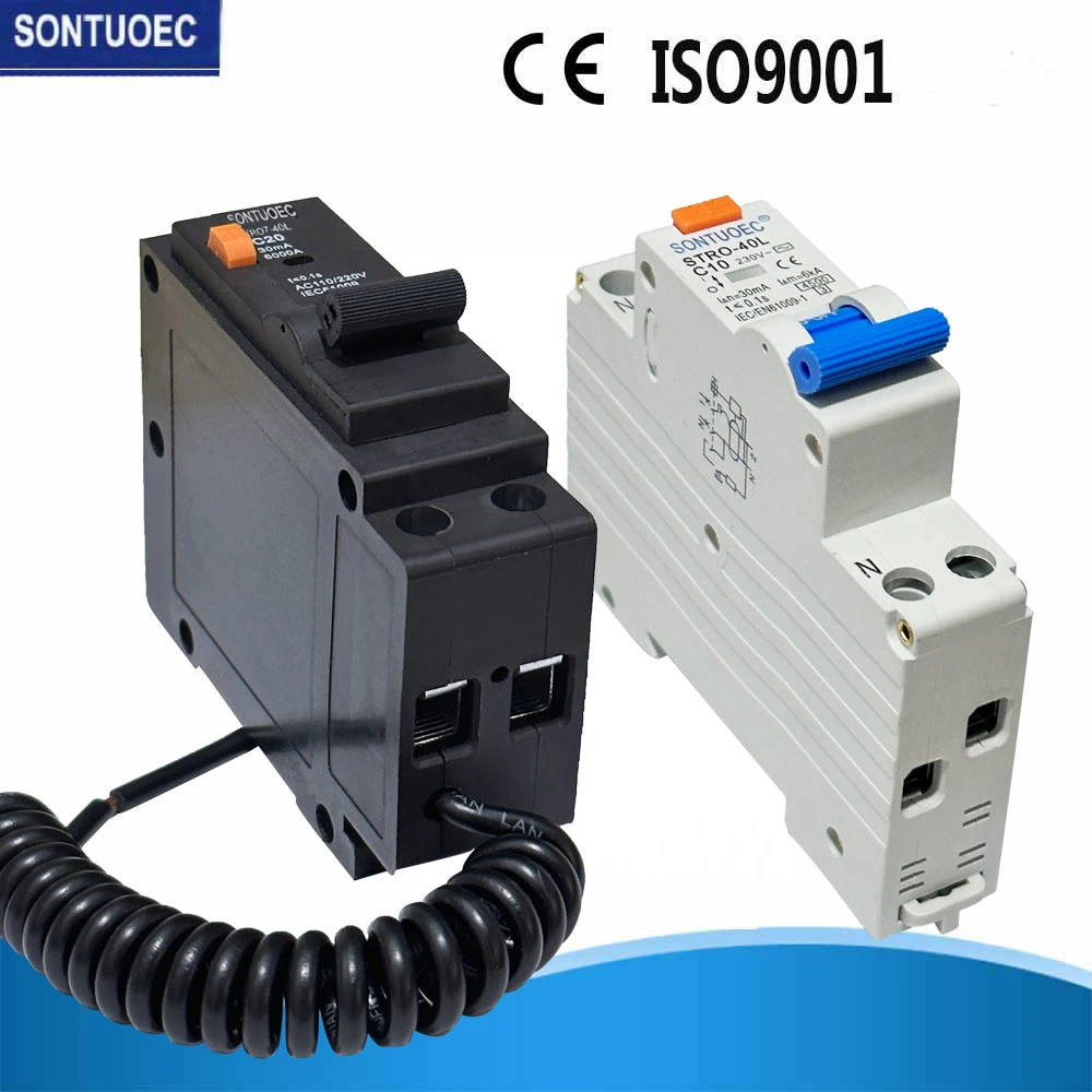 Sontuoec Marque Prise en & Disjoncteur de Type Rail DIN RCBO 1p+N