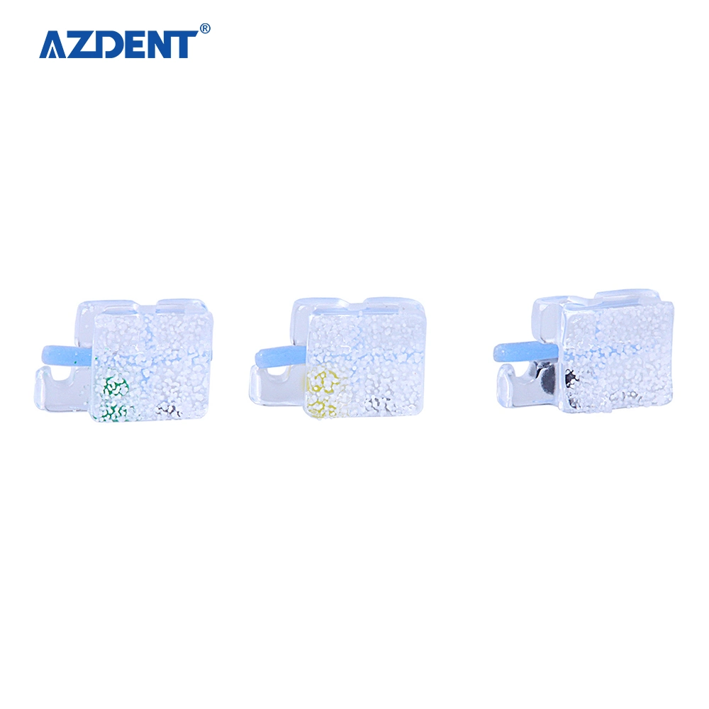 Wholesale/Supplier Price Azdent Dental Orthodontic Material Monocrystalline Sapphire Bracket Mini Roth /Mbt. 022, Hooks 345 with Buccal Tube