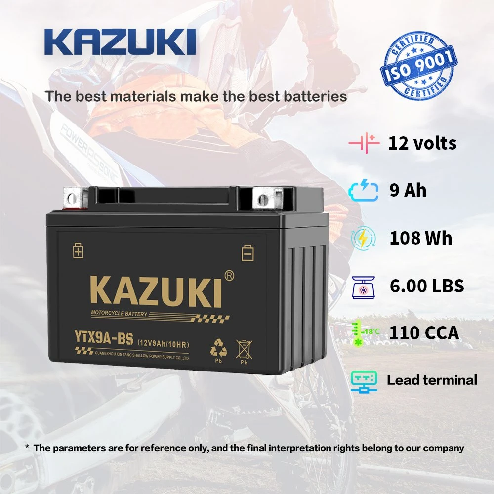 Kazuki Ytx9a Atacado Superstart Dry Cell 20hr chumbo-ácido 12V Bateria para motociclos