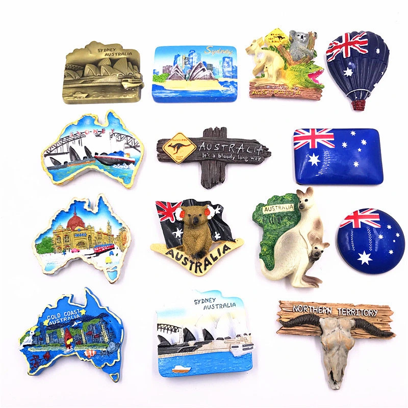 Custom Metal Fridge Magnet Sydney Australia Melbourne Kangaroo World Tourism Imán para frigorífico