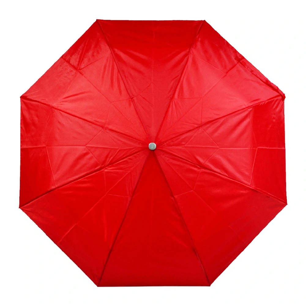 Super Lightweight Aluminium 3 Section Foldable Umbrella (Red)