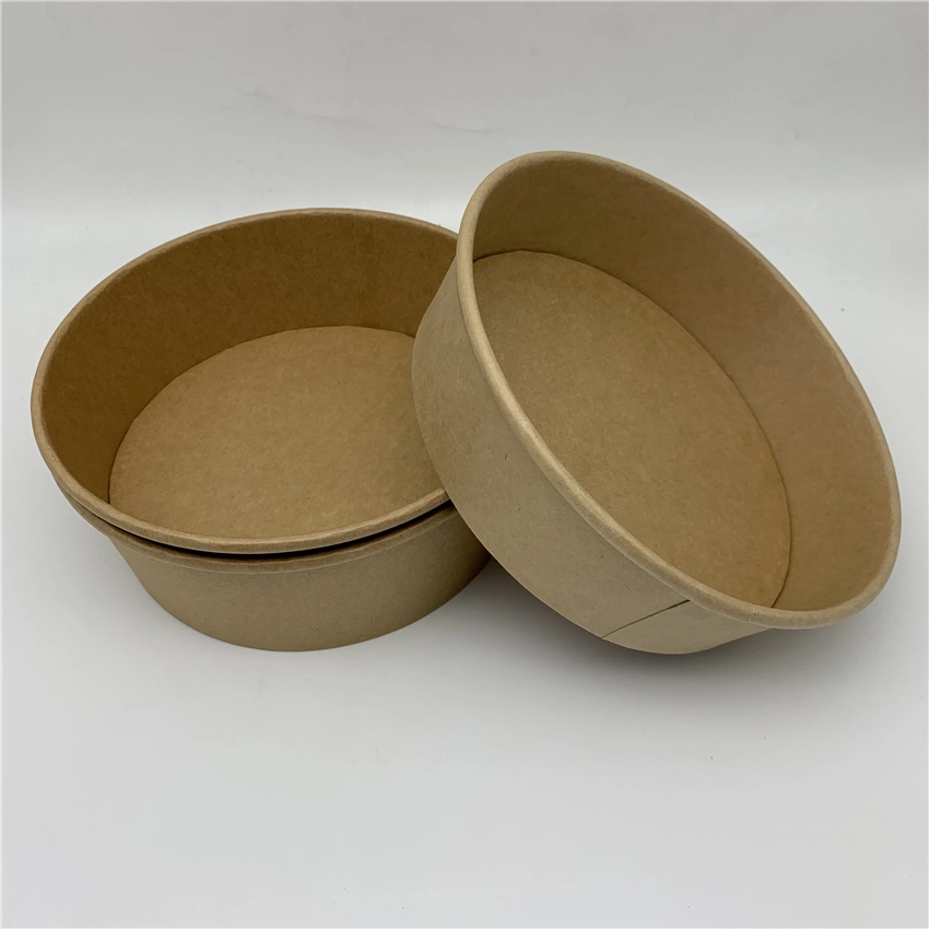 Food Container Custom Printed Multi-Size Disposable Kraft Paper Salad Bowl