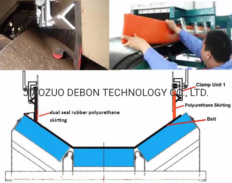 Conveyor Belt Dual Seal Skirtboard Double Lip Skirt Rubber