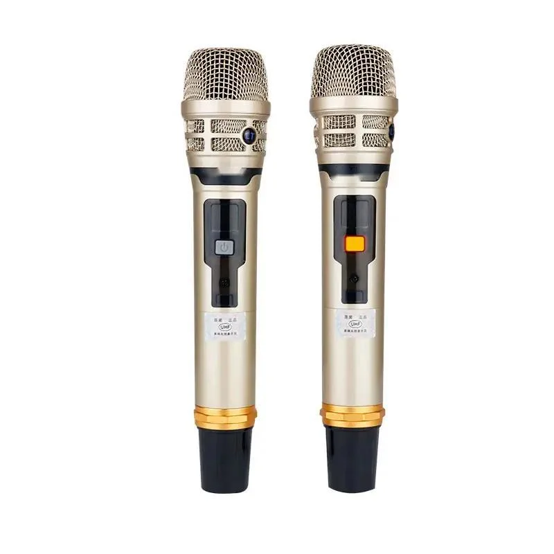 Micrófono UHF inalámbrico portátil de doble canal profesional Karaoke