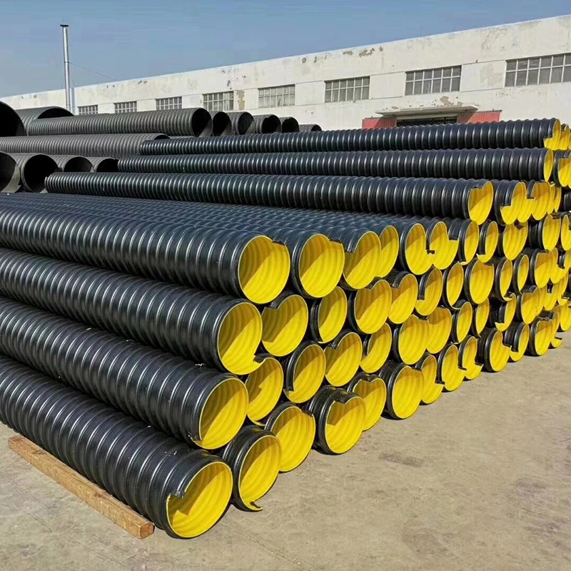 300mm reforzado de HDPE Tubería de drenaje de corrugado espiral con correa de acero/ el tubo de HDPE