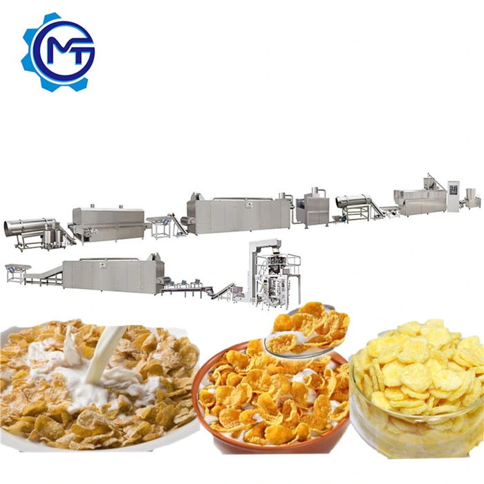 Breakfast Cereals Processing Manufacturing Automatic Puff Maize Corn Flakes Making Machine