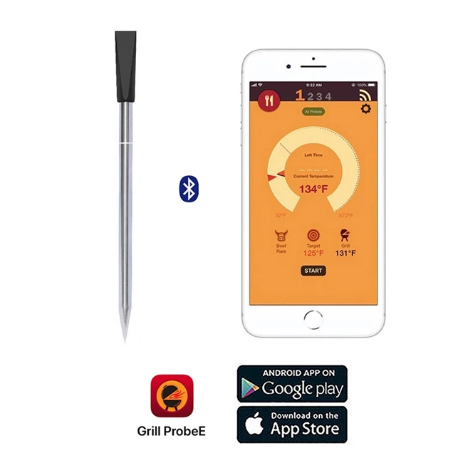 Smart Meat Thermometer with Bluetooth with 165FT Wireless Range BBQ Thermometer